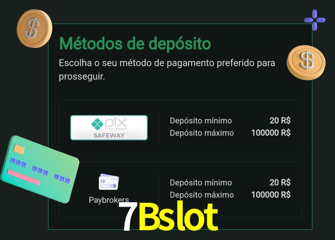 O cassino 7Bslot oferece uma grande variedade de métodos de pagamento